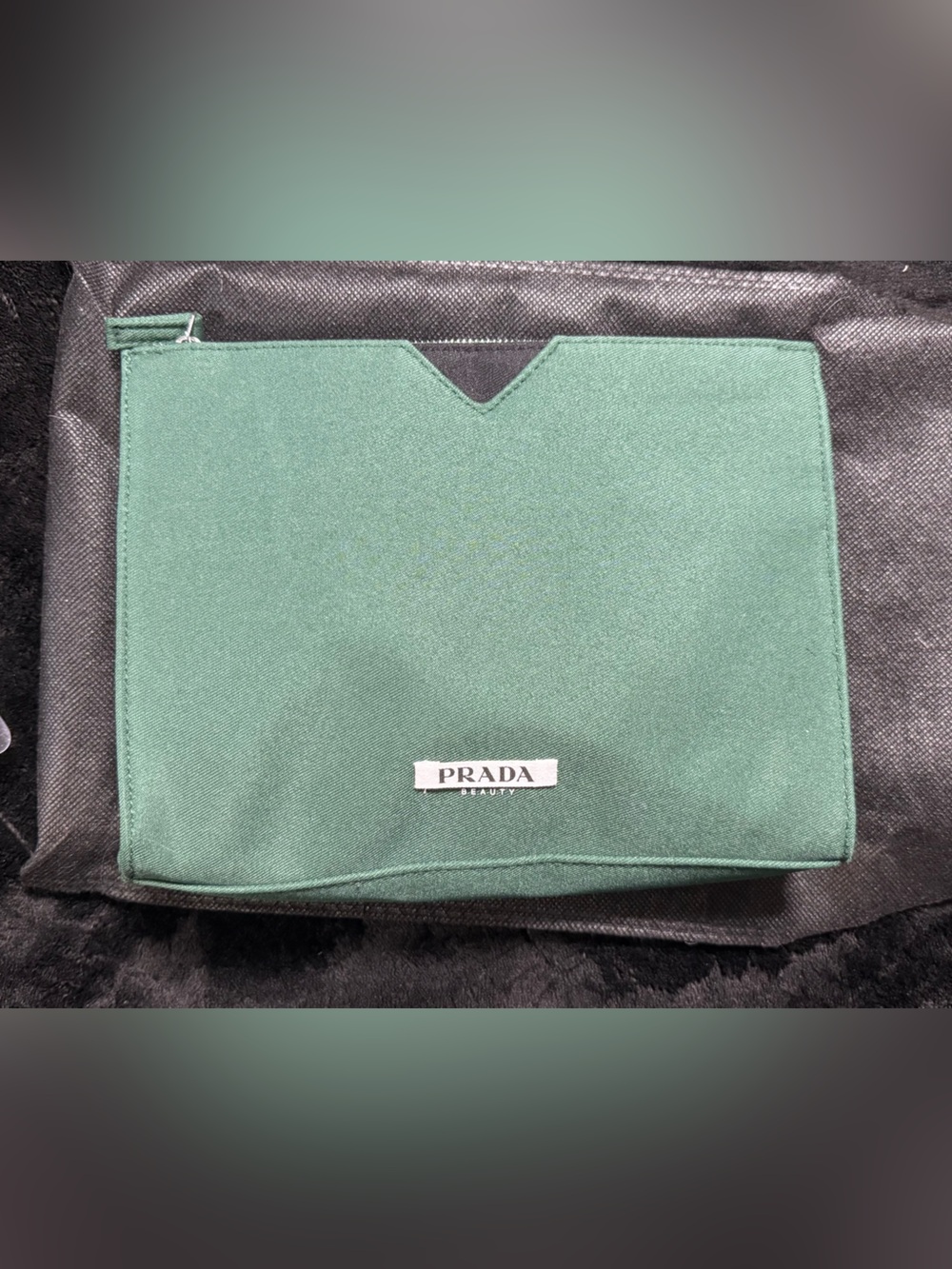 Prada Forest Green Canvas Travel Bag